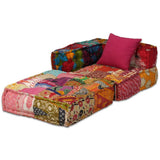 vidaXL Canapé-lit Modulable à 4 places Tissu Patchwork Canapé Convertible