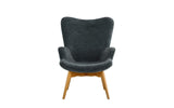 BHDesign Sylvia - Fauteuil Moderne scandinave - Velours - Coloris Gris foncé