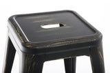 CLP Tabouret en Métal Armin Empilable - Hauteur Assise 46 cm - Tabouret de Cuisine Carré - Chaise Multi Usage - Charge Max. 200 kg Couleurs au Choix : Noir-Or