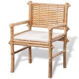 vidaXL Jeu de mobilier de jardin 5 pièces en bambou Ensemble Salon de jardin terrasse