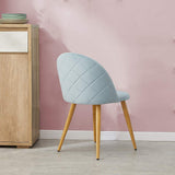 OFCASA Lot de 4 Chaises de Salle à Manger de Velours Chaise Cuisine rembourrée en Tissu Chaise avec Jambes en Métal Chaise Salle à Manger Restaurant Hôtel Meubles Lot de 4 Bleu Clair Chaises