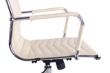 CLP Chaise De Bureau Batley avec roulettes en Similicuir Ou Cuir I Fauteuil Bureau Réglable avec Accoudoirs I Fauteuil De Direction Ergonomique, Couleur:crème, matière:Similicuir