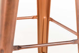 CLP Tabouret De Bar Joshua I Tabouret De Bar Industriel Empilable Et Robuste I Repose-Pied Structure à 4 Pieds Cuivre