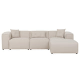 Beliani Canapé d'angle en Tissu Beige DOLVA