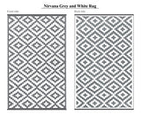 Green Decore 120 x 180 cm Nirvana Intérieur / Extérieur / Léger / Tapis Ecologique Réversible / Gris / Blanc