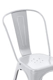 CLP Chaise Empilable en métal Belgrad - Chaise avec Dossier Haut Pieds avec Patins de Protection - Hauteur Assise 46 cm - Chaise de Cuisine Argent