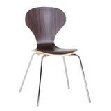 Beliani Chaise de Salle à Manger - siège Design Couleur Bois foncé - Queens