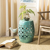 Safavieh EAC4508C Majorca Intérieur/Extérieur Tabouret de Jardin Céramique Turquoise Douce 33 x 33 x 46,99 cm
