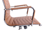 CLP Chaise De Bureau Batley avec roulettes en Similicuir Ou Cuir I Fauteuil Bureau Réglable avec Accoudoirs I Fauteuil De Direction Ergonomique, Couleur:Brun Clair, matière:Similicuir