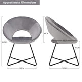 Duhome Chaise Salle à Manger en Tissu (Velours) Gris Chaise de conférence réception sélection de Couleur Design Excellent avec Pieds en Metal 439D