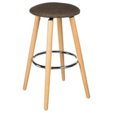 Atmosphera Lot de 2 tabourets de Bar - Look Moderne Epuré - Coloris Taupe Chiné