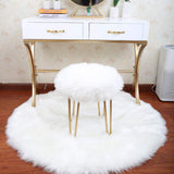 DAOXU Faux Peau de Mouton en Laine Tapis, Imitation Toison Moquette Fluffy Soft Longhair Décoratif Coussin de Chaise Canapé Natte (30 x 30 cm, Blanc)