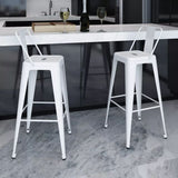 vidaXL 2 Tabourets de Bar Hauts Blanc Chaise de Bar Haute Tabourets Bar Mobilier de Bar