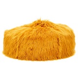 Icon Pouf Classique en Fausse Fourrure Mongole Yeti, Jaune Ocre, Poufs de Salon, 85cm x 50cm, Pouf Poire Grand, Chaise pour Chambre