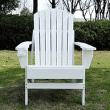 Outsunny Fauteuil de Jardin Adirondack Chaise Longue inclinable en Bois 97L x 73l x 93H cm Blanc