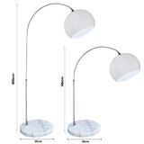 CCLIFE Lampe Lampadaire à arc salon courbée - Lampe arceau moderne en chrome - Lampadaire sur pied marbre- Couleurs au choix: Blanc/Orange, Couleur:Blanc