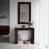 Mobili Fiver, Miroir Mural rectangulaire, Cadre Frêne Noir, Giuditta 110, 110 x 65 x 3,5 cm, Mélaminé/Verre, Made in Italy