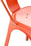 CLP Chaise Empilable en métal Belgrad - Chaise avec Dossier Haut Pieds avec Patins de Protection - Hauteur Assise 46 cm - Chaise de Cuisine Orange