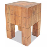 Tidyard Tabouret en Bois de Récupération Massif à La Main 28 x 28 x 40 cm