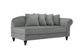 BHDesign Marie - Meridienne Moderne Antique - Velours - Coloris Gris foncé