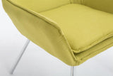 CLP Fauteuil Lounge Design Caracas Tissu I Chaise Confortable Assise et Dossier rembourrés Accoudoir I Fauteuil de Salon Piètement en Métal Vert