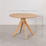 SKLUM Table à Manger Ronde en Bois (Ø100 cm) Sekiz Marron Cendré