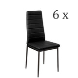Anaelle Panana 6 x Chaises en Faux Cuir Haut Dossier pour Salle à Manger, Cuisine, Bureau, Restaurant et Bar, Taille: 42 x 52 x 96 cm, Poids: 20 kg
