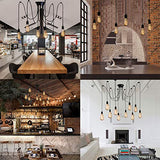 YNXing - Suspension Edison vintage - Réglable - Lampe suspendue - Luminaire industriel - Lustre noir - 1, 3, 5, 6 têtes - 8 supports de lampe