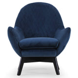Menzzo Berlin Fauteuil, Velours, Bleu, 78