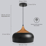 tomons Suspensions Vintage, Plafonniers Retro Industrielle, E27 Luminaires éclairage intérieur, pour Cuisine Salon Salle à Manger Chambre - Noir