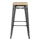 SKLUM Tabouret Haut LIX Brossé en Bois - (Plus de Couleurs)