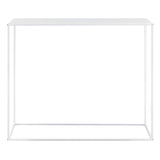 [en.casa] Table Console Table d'Appoint Industriel en Métal Résistant 95 x 110 x 32 cm Blanc Mat
