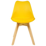 WOLTU 2 Chaises de Salle à Manger Cuisine/Salon chaises,Design en Similicuir et Bois Massif,Jaune BH29gb-2