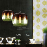 Moderne Nordique Art Déco Suspension Colorée en Verre Suspension Lampe Luminaires Led Clair Lanterne de Suspension en Plafond de Verre Pour Cuisine Restaurant Salon Chambre E27 / E26, D-B, vert