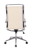 CLP Chaise De Bureau Batley avec roulettes en Similicuir Ou Cuir I Fauteuil Bureau Réglable avec Accoudoirs I Fauteuil De Direction Ergonomique, Couleur:crème, matière:Similicuir