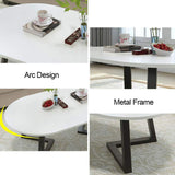 Y-CJ Table d'appoint Moderne de Salon de Table Basse en Bois Ovale pour Petits espaces, Meubles de Salon, Table pour Espace d'attente, Tables d'extrémité 100x50x45cm