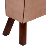 Festnight Banc Cuir Véritable Tabouret de Style Vintage Marron et Beige 160 x 28 x 50 cm