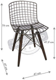 Wadiga Chaise Design Fil de Fer et Pieds en Bois