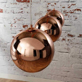 SYYSIGT Lustre moderne Salle à manger Lampe suspension, 3 lumières E27 Lampe suspendue, Cuivre rouge Gals Susts Pendentif à bille for restaurant, café, bar