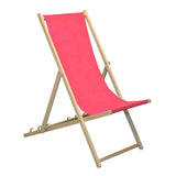 Harbour Housewares Transats pliants en Bois - Traditionnel/Ajustable - Plage/Jardin - Rose - Lot de 2