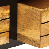 Festnight- Meuble TV en Bois Massif TV Cabinet Meuble de télévision avec 3 tiroir 120 x 30 x 50 cm Noir et Marron