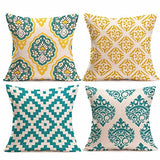 LONUPAZZ 4 Pcs/Set Imprimé Taies D'Oreiller Lin Canapé Housse De Coussin DéCor à La Maison 45X45 (C)