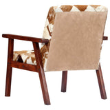 YiYueTrade Fauteuil Blanc et Marron Cuir véritable de chèvre