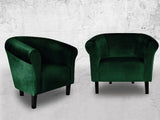 Fortisline Fauteuil Crapaud Monaco Velvet en veloures Vert Emeraude sièges Salon Bistro café W364_23