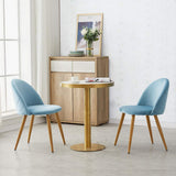 OFCASA Lot de 4 Chaises de Salle à Manger de Velours Chaise Cuisine rembourrée en Tissu Chaise avec Jambes en Métal Chaise Salle à Manger Restaurant Hôtel Meubles Lot de 4 Bleu Foncé Chaises