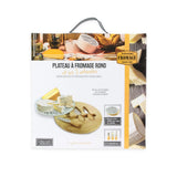 BISTROT KA1634 Planche A Fromage Bois ET Verre ET X3 USTENSILE Coloris ALEATOIRE, Marron, 25,4 x 25,4 x 2,6 cm
