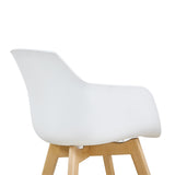 H.J WeDoo Lot de 2 Chaise Salle à Manger, Fauteuils Scandinave de Chaise latérale Design rétro avec Jambe de Bois de hêtre Massif - Blanc