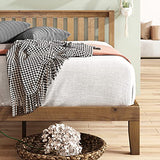 ZINUS 30 cm Alexia Sommier plateforme en bois avec tête de lit | Base solide en bois | Support à lattes en bois | Facile à monter | Rangements sous le lit | 140 x 190 cm | Pin rustique