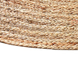 LaLe Living Tapis rond naturel YUVA en toile de jute, rond de 150 cm de diamètre, pour salle à manger, salon, chambre d'enfant, bureau