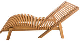 CLP Bain De Soleil Elbe Carré en Bois De Teak Massif I Chaise Longue Ergonomique en Bois pour L'Extérieur 80 cm, Teck